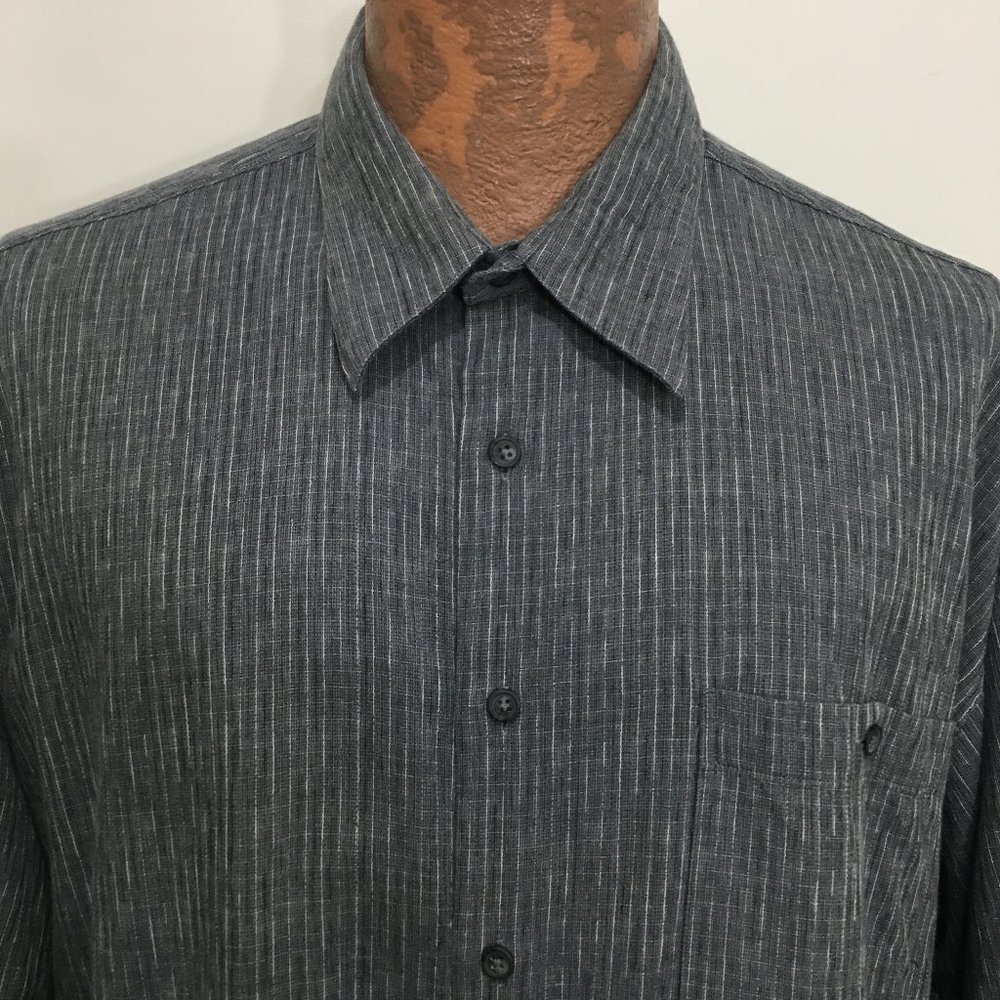 Visivo Mens XL Gray Striated Long-Sleeve Shirt